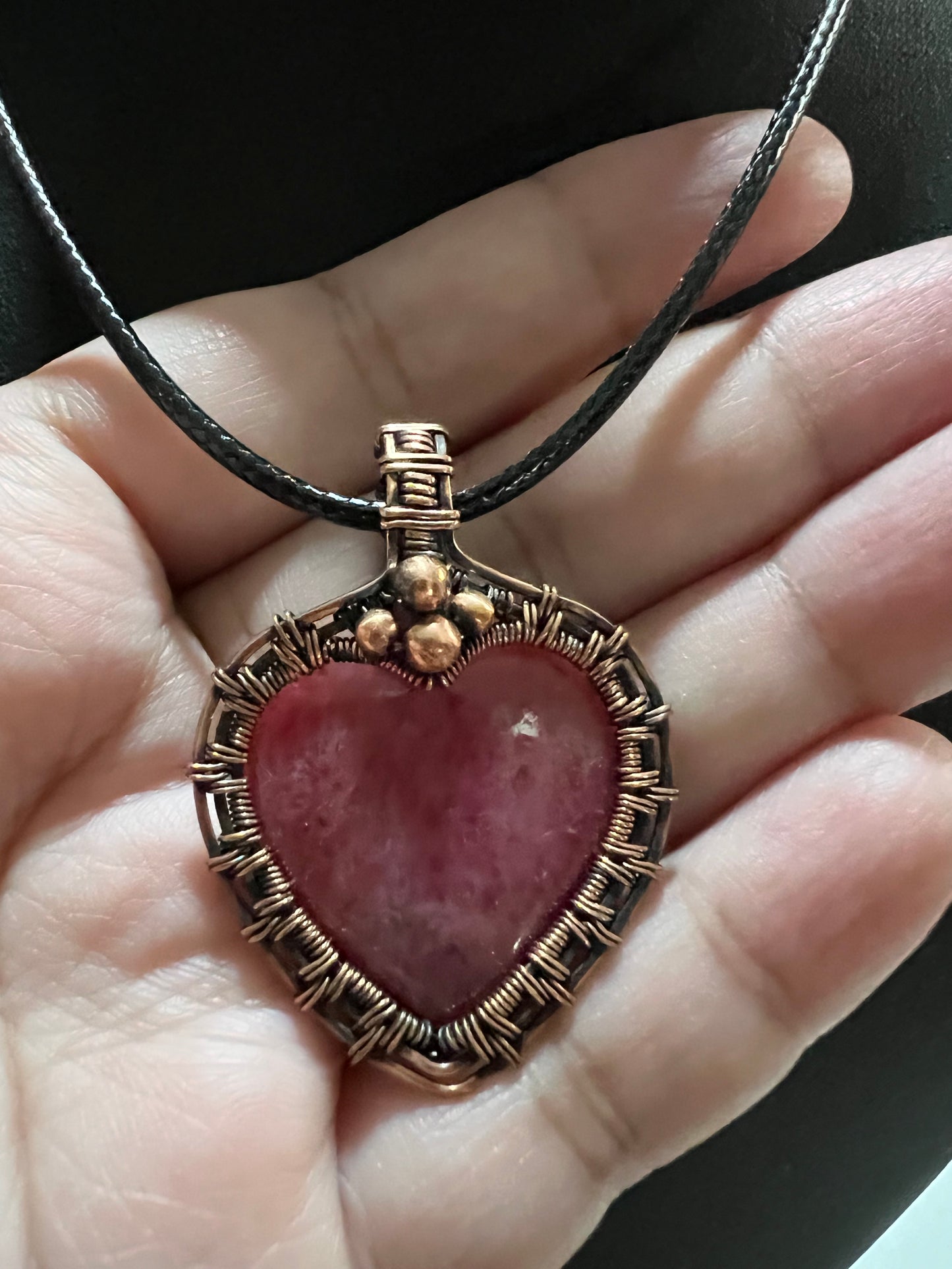 Heartbeat: Rhodochrosite Pendant (Archangels Haniel, Jophiel & Tzadkiel)
