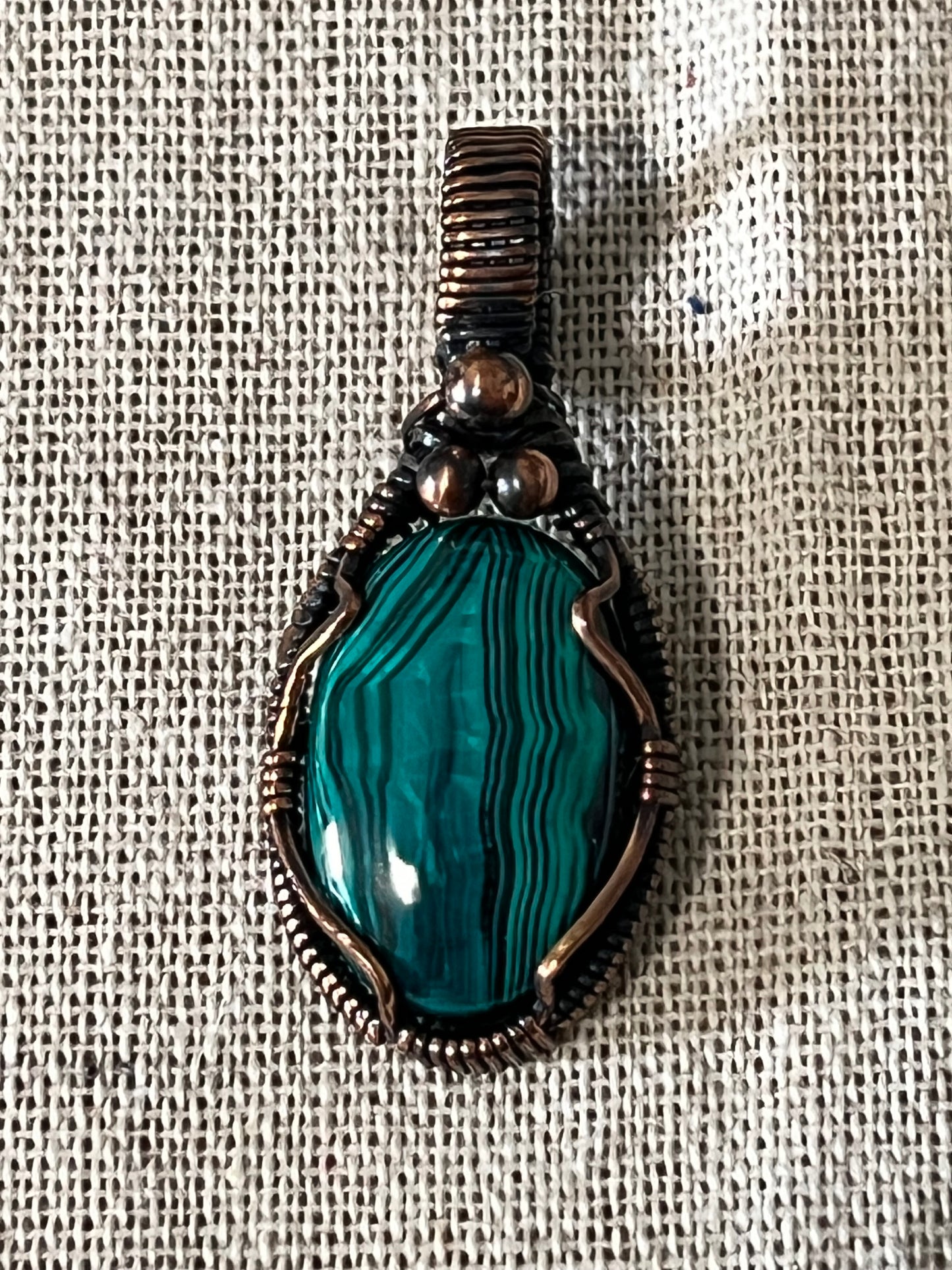 Fensalir: Malachite Pendant (Frigg, Norse Goddess)