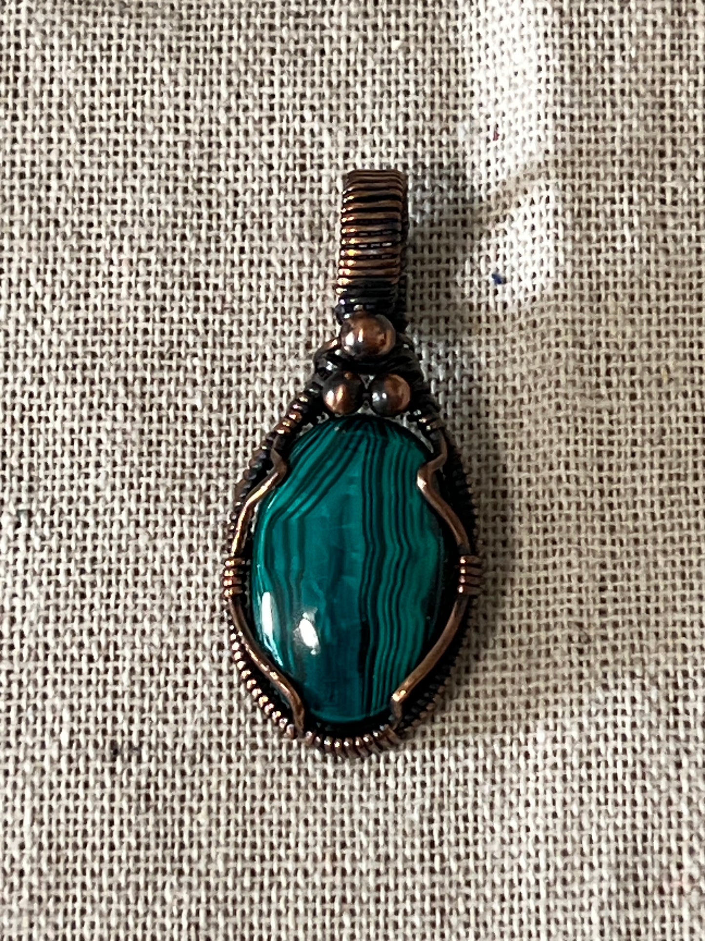 Fensalir: Malachite Pendant (Frigg, Norse Goddess)